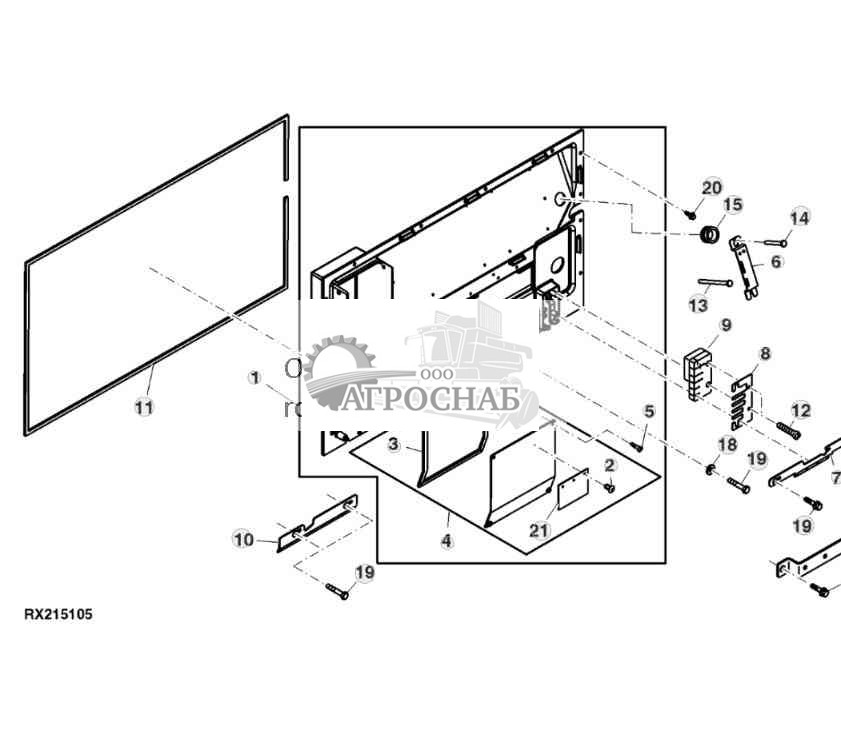Панель, задняя часть кабины 